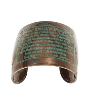 Womens Bronze Lord's Prayer Cuff Bracelet